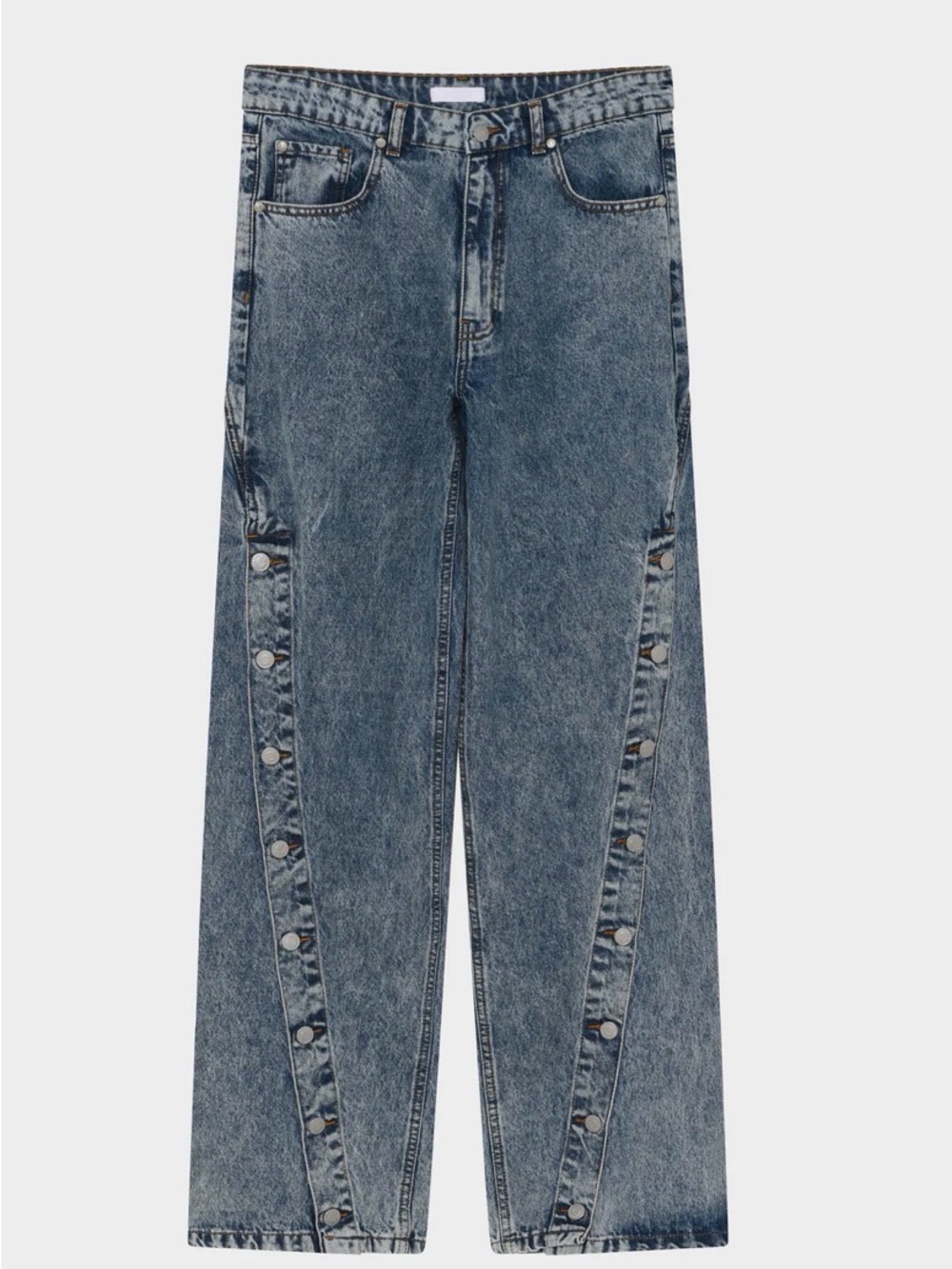 Day Birger et Mikkelsen western asymmetrical Light Blue Wide-Leg Snap-Trim Jeans - Picture 4 of 5